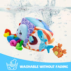 Baby Toys 6-12 Months–Mystery Soft Box with 5 Plush Marine Animals,Rattle,Crinkle Paper & Mirror–Montessori Sensory Toys for 6 Month Old Babies 1-3 Year Old Boy Girl Birthday